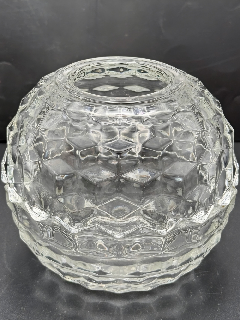Vintage Homco American Fostoria Clear Glass 2-piece Fairy Lamp